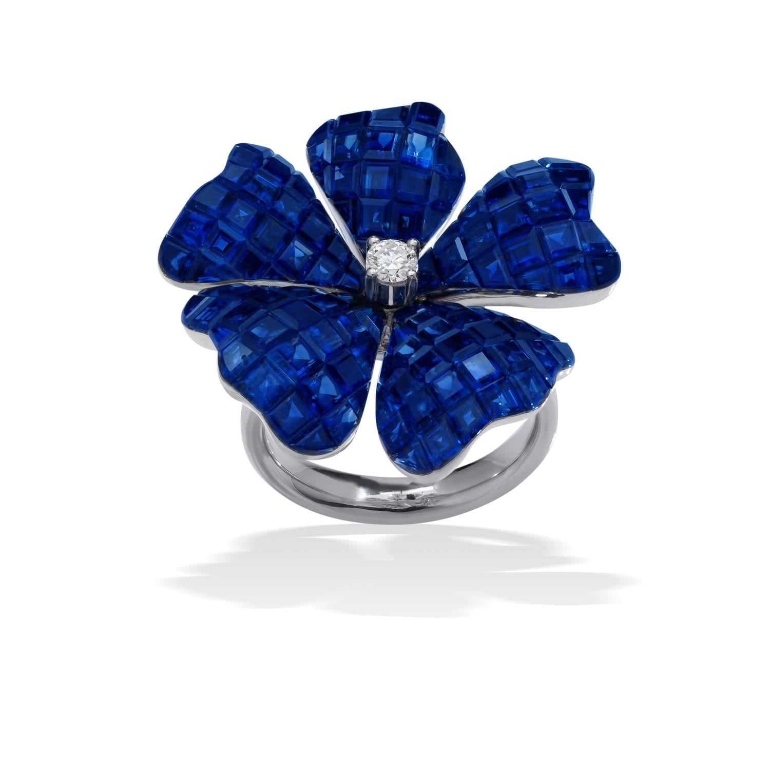 Poppy Flower Sapphire Ring